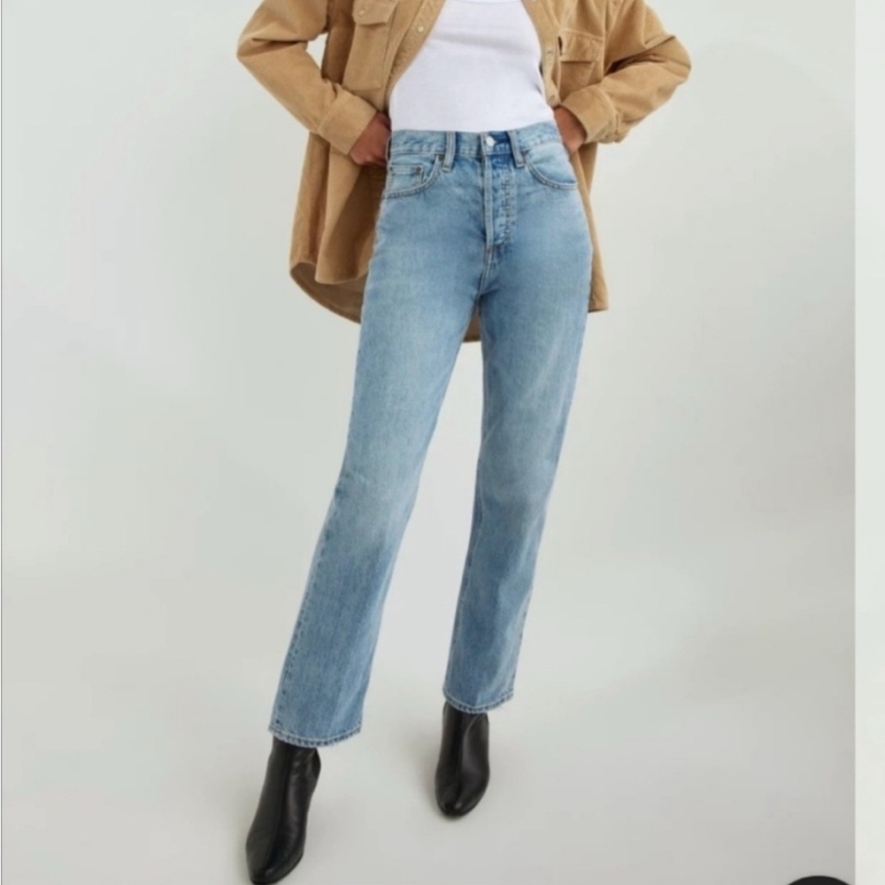 Aritzia Denim Forum The BF High Rise Loose Jeans 28L 28 Tomboy Organic Cotton